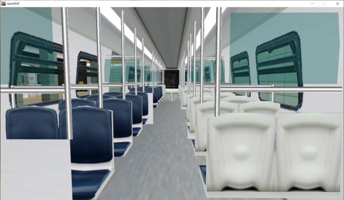 Interior of the Hyundai Rotem EMU for OpenBVE showing the seats